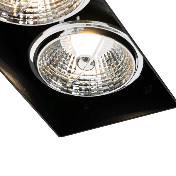 Set mit 6 Einbaustrahlern schwarz GU10 70mm 2-flammig randlos - Oneon