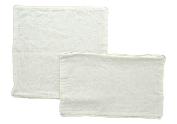 FRANK FLECHTWAREN | Kissenhülle Grün & Grau, 2er Set, LEINEN, POLYESTER, BAUMWOLLE, VISKOSE, 45 x 45 cm, 50 x 30 cm