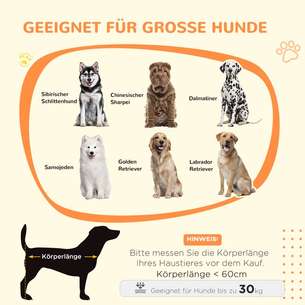 PawHut Hundekäfig für Zuhause, Abschließbar Hundehütte mit Eingang, Hundebox mit Schiebetür, Hundehaus für große Hunde unter 30 kg, Grau, 98 x 58 x 61 cm