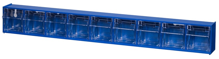 PROREGAL Klappschüttenmagazin VarioPlus ProFlip 9 HxBxT 77 x 60 x 65 cm Blau-Transparent