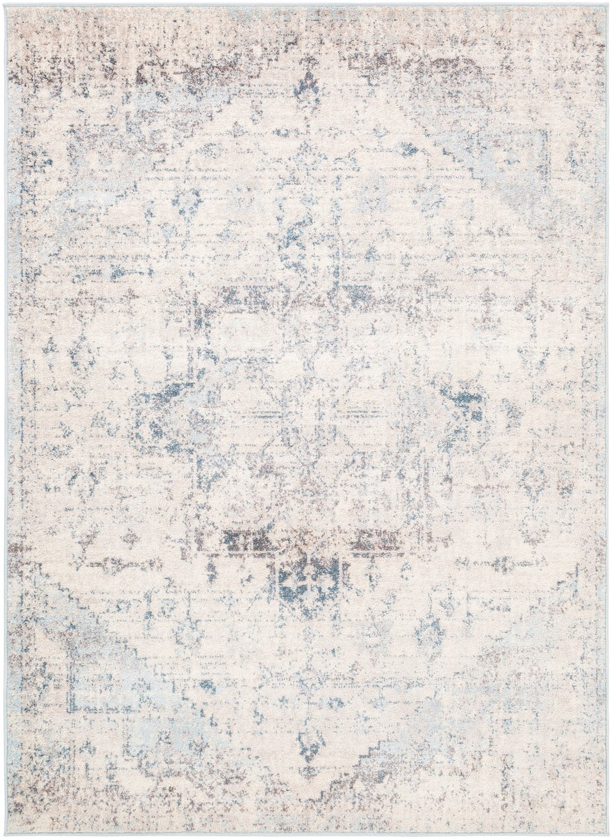 Vintage Orientalischer Teppich - Elfenbein/Blau - 160x213cm - LYA