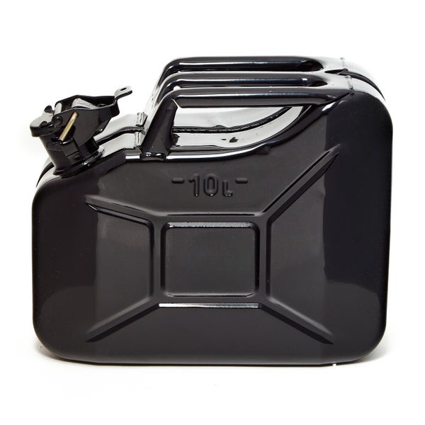 BW® Kraftstoffkanister Metall Benzinkanister 10 Liter - Schwarz - RAL 9005 - TÜV-geprüft und UN-Zulassung - Made in Europe