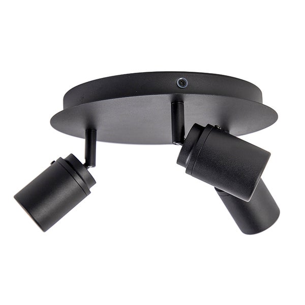 Schwarze Deckenleuchte mit drei Strahlern