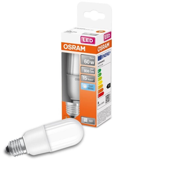 Osram LED Lampe ersetzt 60W E27 Kolben in Weiß 8W 806lm 4000K 1er Pack