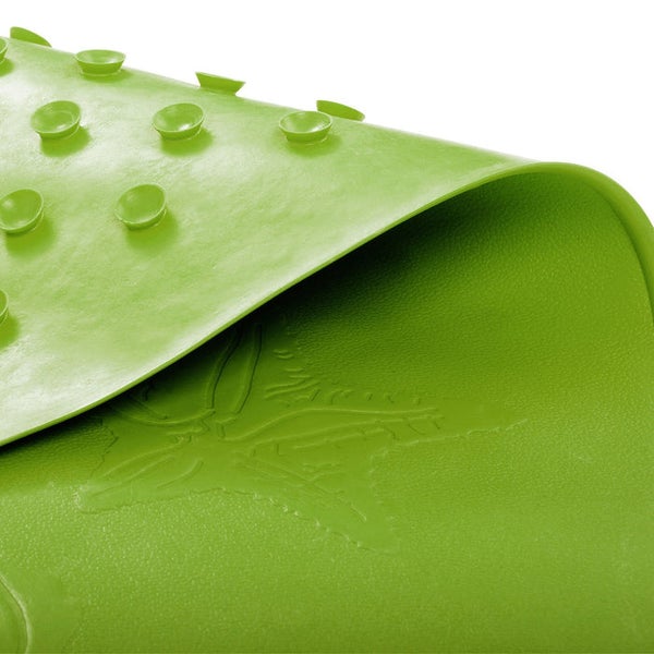 Grüne Badewannenmatte mit Saugnäpfen und Prägung