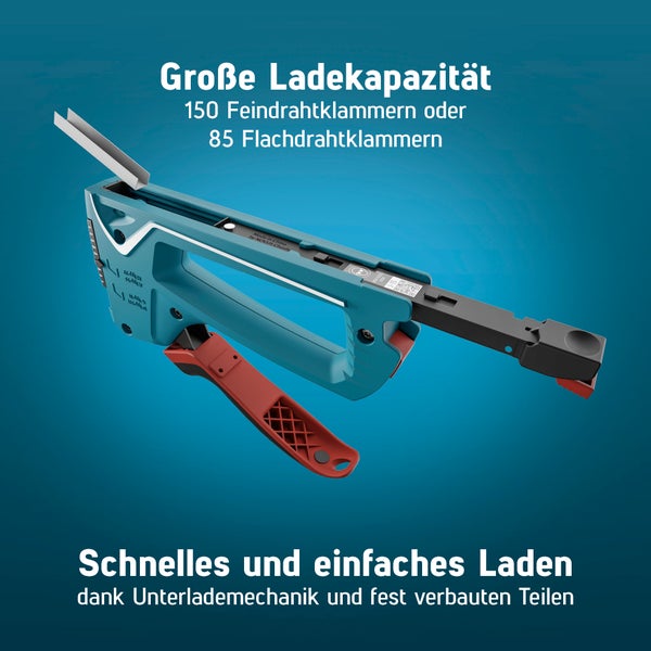 Novus Tools Handtacker J-15 4-10 mm, Profi-Tacker geeignet für Feindraht- & Flachdrahtklammern 030-0473