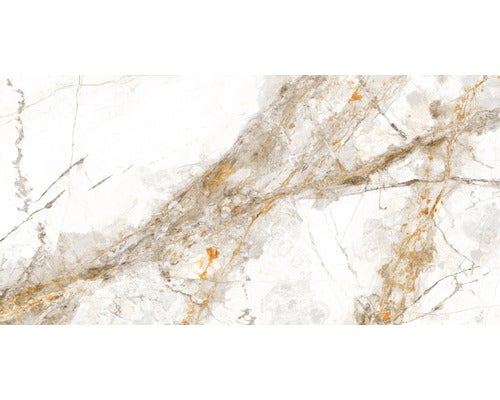 Wand- und Bodenfliese Visage Gold 60x120x0,9cm, poliert, rektifiziert