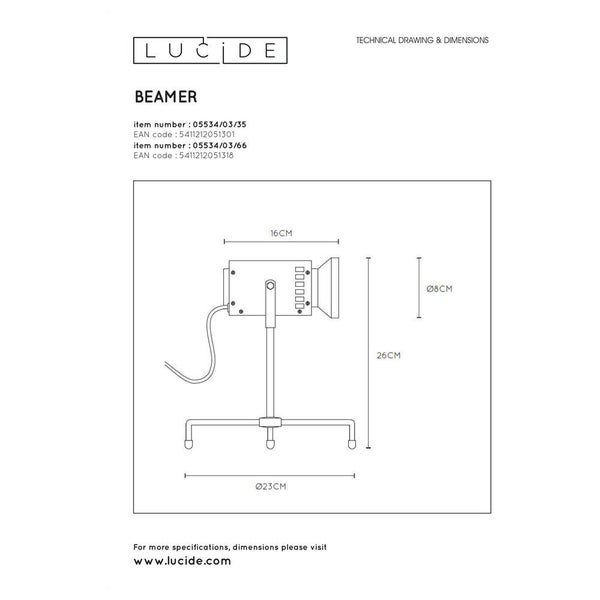 LED Tischleuchte Beamer in Blau und Grau 3W 70lm