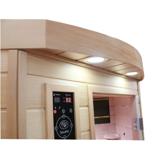 Dewello® Infrarotkabine Infrarotsauna LAKEFIELD 120cm x 120cm inkl. 5 Vollspektrumstrahler, 5 Karbonstrahler, 2 Personen