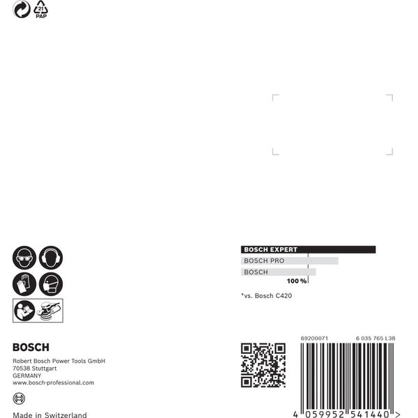 Bosch Experte, Bosch Pro und Bosch Produktinformationen mit Schutzhinweisen