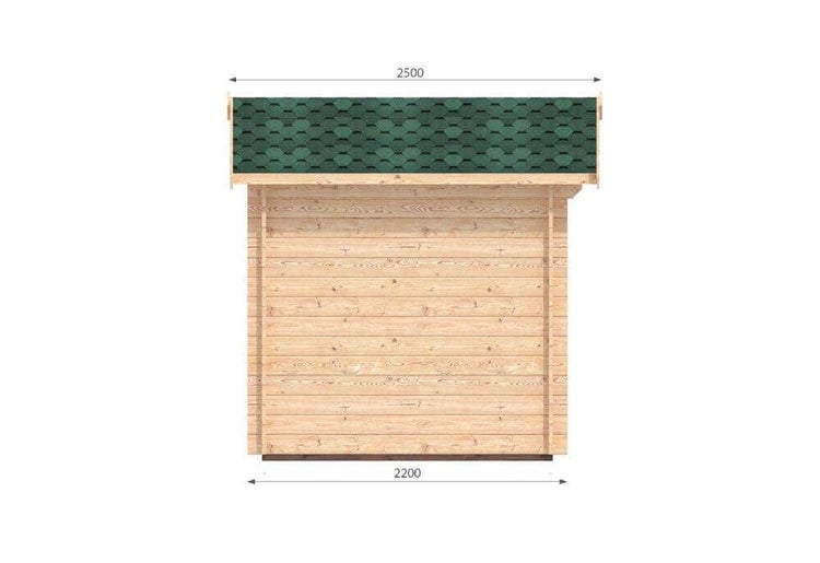 Alpholz Gerätehaus Bedford Gartenhaus aus Holz in natur, Holzhaus mit 28 mm Wandstärke, Blockbohlenhaus mit Montagematerial imprägniert 2,5x3m