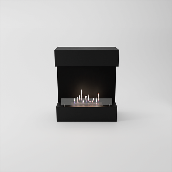 GLOW FIRE Ethanol Kamin 'Kongsberg' | Ethanolofen in schwarz mit 3 Std. Brenndauer und 2 KW Heizleistung | BxHxT: 83,8x100x41,3 cm