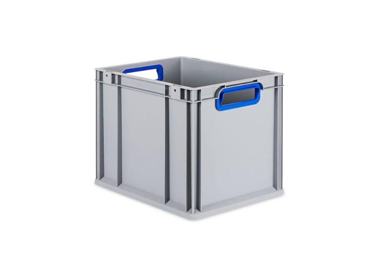 PROREGAL Spar Set 10x Eurobox Nextgen Color HxBxT 32 x 30 x 40 cm 30 Liter Griffe Blau Offen Glatter Boden Eurobehälter Transportbox