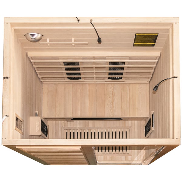 Dewello® Infrarotkabine Infrarotsauna HAMLIN 130cm x 105cm inkl. 5 Keramikstrahler, Karbon Karbonstrahler, Farblicht