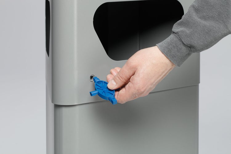 PROREGAL Robuster Abfallsammler Eckig Mit Inneneinsatz 32 Liter HxBxT 90 x 36,5 x 41 cm Verzinkter Stahl Silber