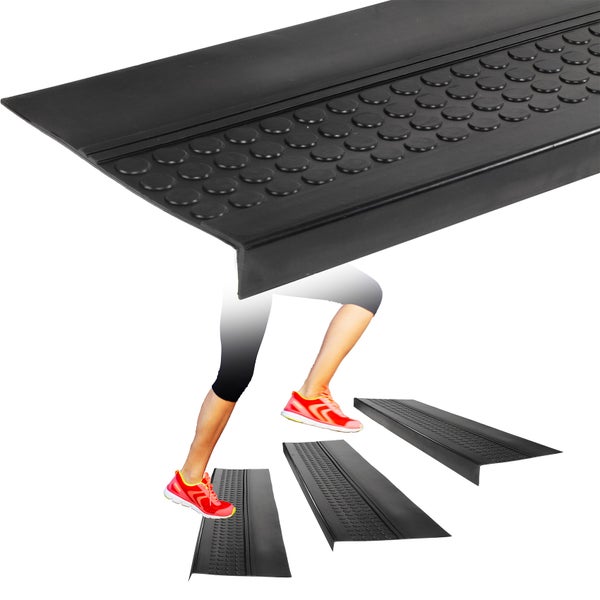 Treppenkantenprofil aus Gummi mit Noppen zur Trittsicherheit