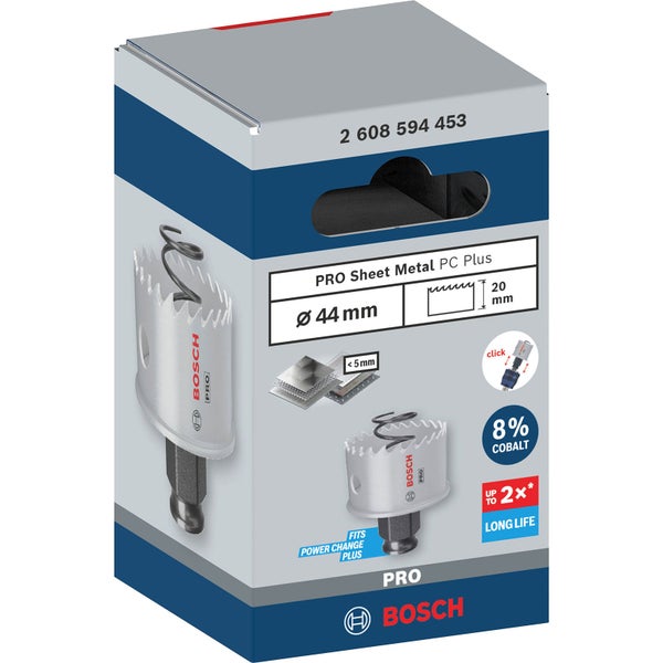 Bosch Pro Sheet Metal PC Plus Lochsäge, 44 Millimeter Durchmesser