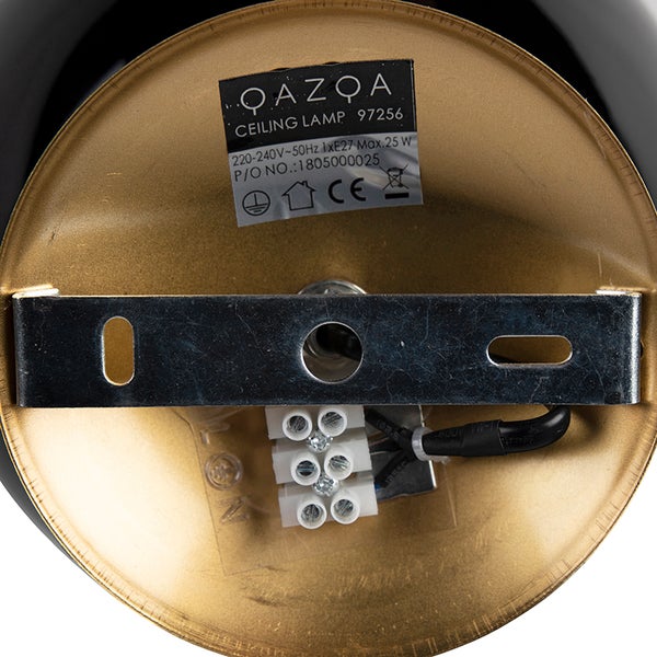 Detailansicht Deckenleuchte mit Montageplatte und elektrischen Anschlüssen.