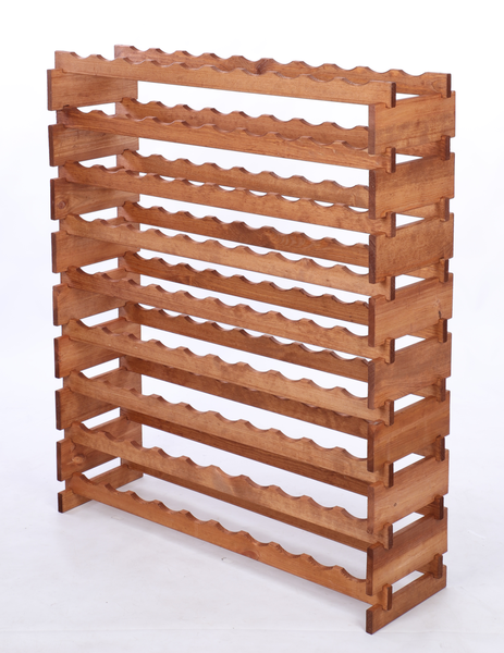 Weinregal VINOTECA FLEX PRO HxBxT 121x103x28cm 90 Flaschen auf 9 Ebene Massives Kiefernholz Braun geölt