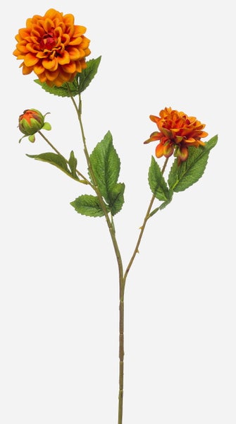 Künstliche Dahlie in Orange, naturgetreue Kunstblume für die Innendekoration.