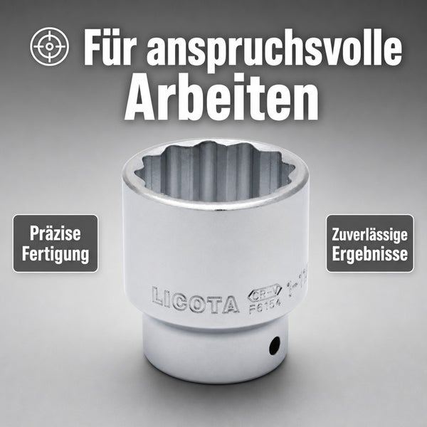 Licota Steckschlüsseleinsatz aus Chrom Vanadium Stahl für anspruchsvolle Arbeiten mit präziser Fertigung