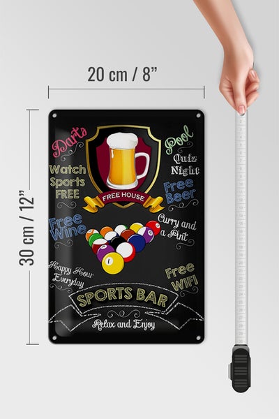 Blechschild Spruch 20x30cm sports bar Beer Bier relax enjoy