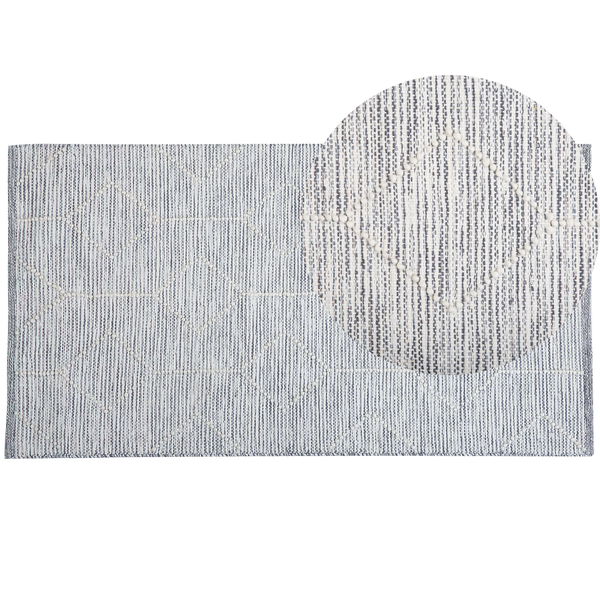 Teppich EDREMIT Grau 80 x 150 cm Wolle