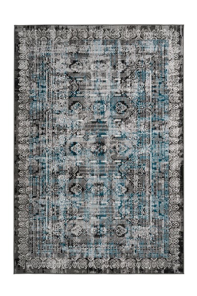 Kurzflor Teppich Isabeau Blau Vintage 80 x 150 cm