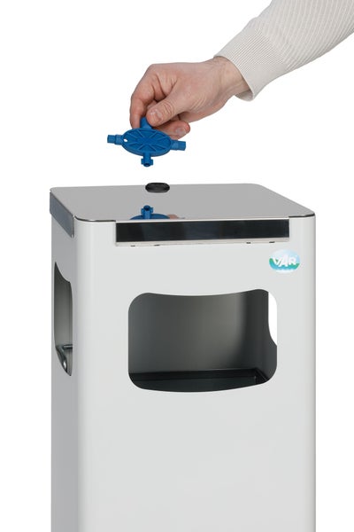 PROREGAL Robuster Modularer Wertstoffsammler Mit Edelstahldeckel 22 Liter HxBxT 68 x 25 x 25 cm Verzinkter Stahl Lichtgrau