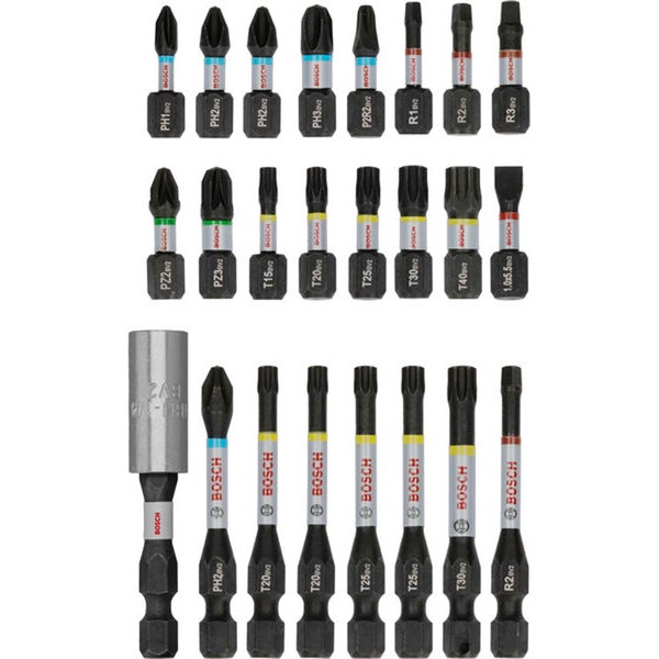 Bosch Schrauberbit Set mit verschiedenen Bit-Typen und Größen