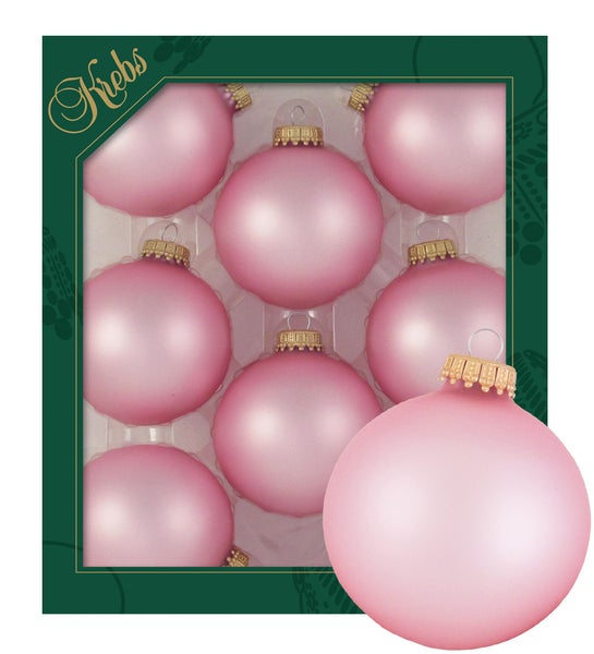 Pinkfarbig matt 7cm Glaskugeln uni, 8 Stck., Weihnachtsbaumkugeln, Christbaumschmuck, Weihnachtsbaumanhänger