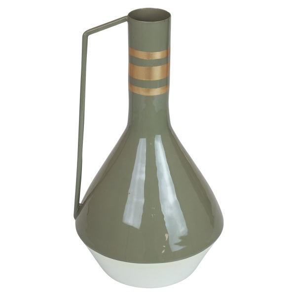 Dekorative Vase mit Griff und goldenen Streifen