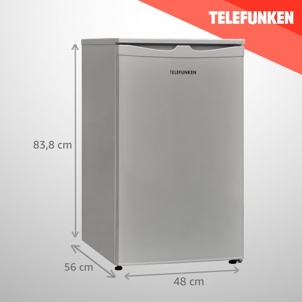 Telefunken Kühlschrank mit 2-Sterne Gefrierfach Freistehend 81 Liter Kühlschrank klein CF-32-152-S silber
