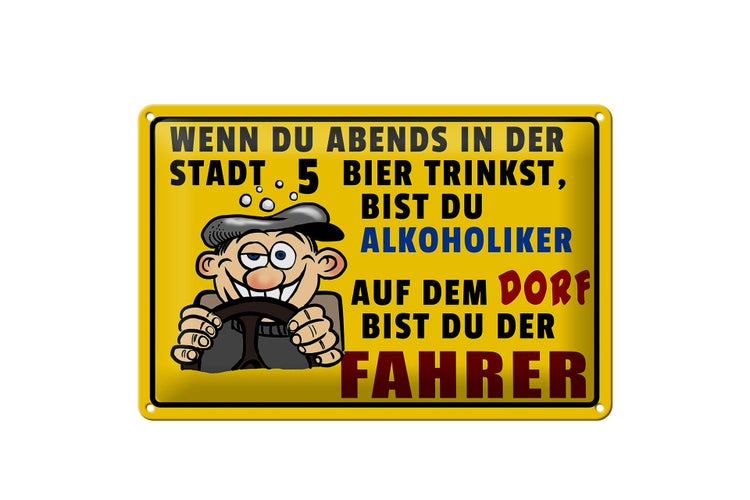 Blechschild Spruch 30x20cm wenn du abends 5 Bier trinkst