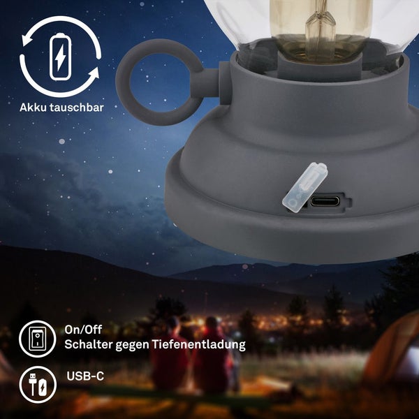 LED Tischlampe Akku LED Tischleuchte Dimmbar Kabellos Touch Warmweiß Terrasse