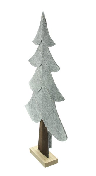 FRANK FLECHTWAREN | LED-Tanne Filz, 34 x 6 x 56 cm, FILZ, KUNSTSTOFF, HOLZ,