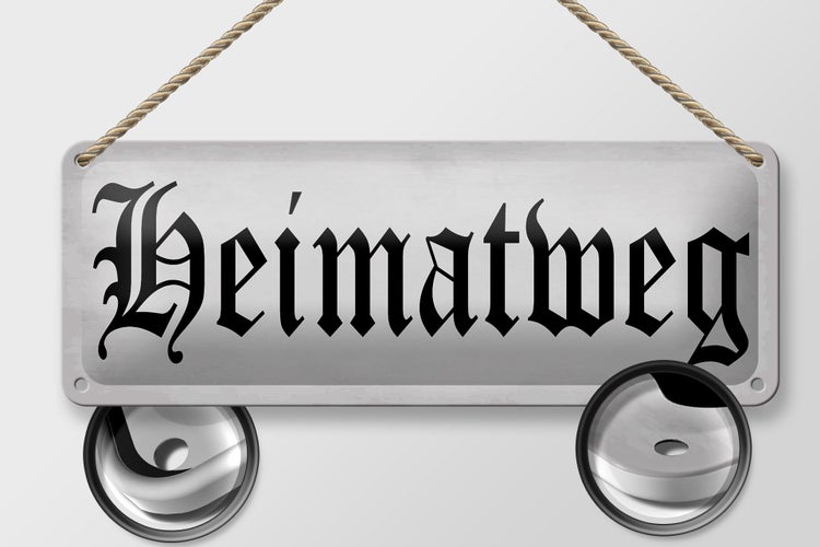 Blechschild Spruch 27x10cm Heimatweg Dekoration
