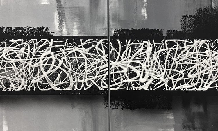 Das Wandbild -Rumble In The Box- 210x80x2 cm handgemaltes Unikat