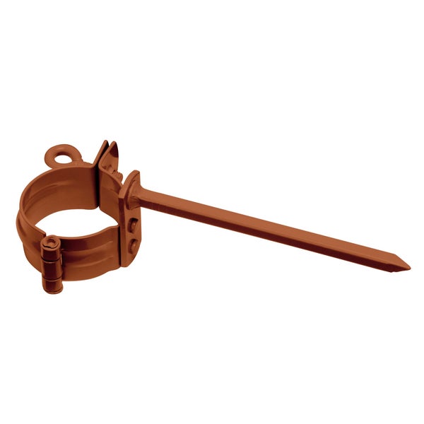Fallrohrschelle aus Metall mit Schlagstift zur stabilen Wandmontage von Regenfallrohren.