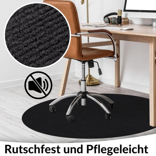Bodenschutzmatte NEMESIS selbsthaftend für Hartboden Creme Rund: 120cm
