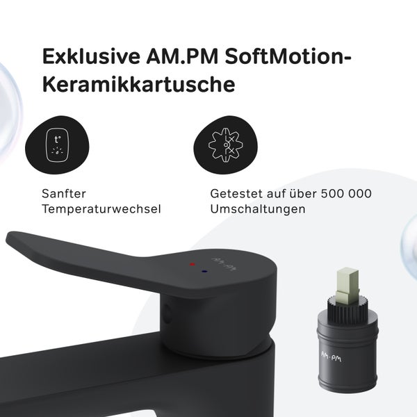 AM.PM Waschtischarmatur mit Einhebelmischer FXA02122 X-Joy Schwarz matt