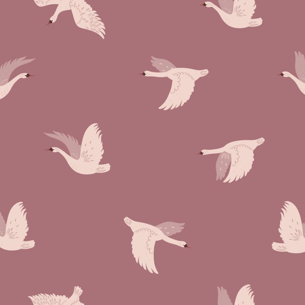 Nahtloses Muster mit fliegenden Schwänen