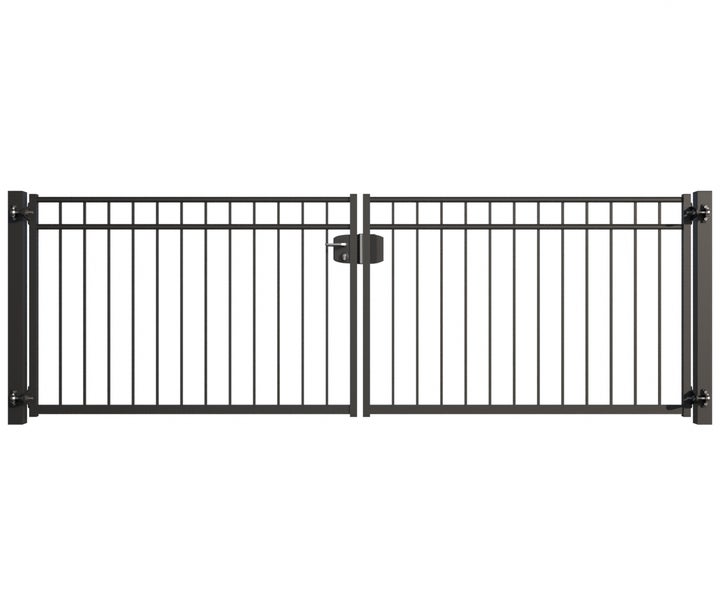 Doppeltor aus Metall für Gartenzaun