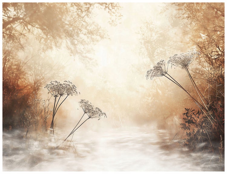 Fototapete Wald Boho Beige Vlies Tapete Wohnzimmer 250x175 cm