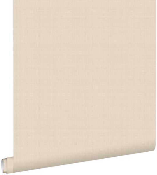 ESTAhome Tapete Leinen-Optik Sandbeige - 53 cm x 10,05 m - 139545