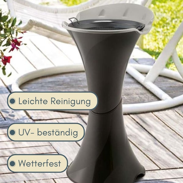 Standaschenbecher für Draußen Aschenbecher Outdoor Wetterfest Stand Aschenbecher für Draussen Standascher Säulenascher für Terrassen Balkone Stehaschenbecher Silber