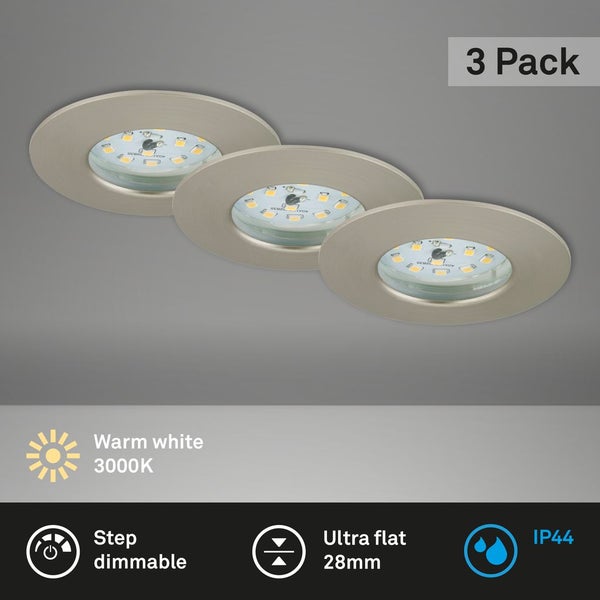 LED Einbauleuchten schwenkbar 3er Set 6,5 W silber Kunststoff Briloner