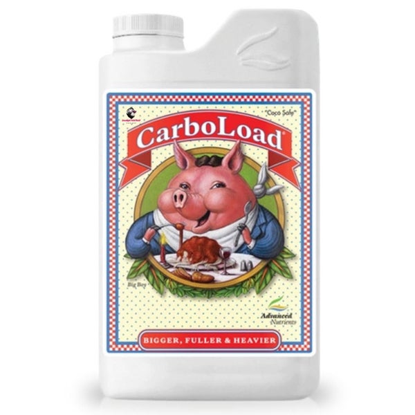 Advanced Nutrients CarboLoad Flüssigdünger zur Ertragssteigerung von Pflanzen in einem weißen Kunststoffbehälter.