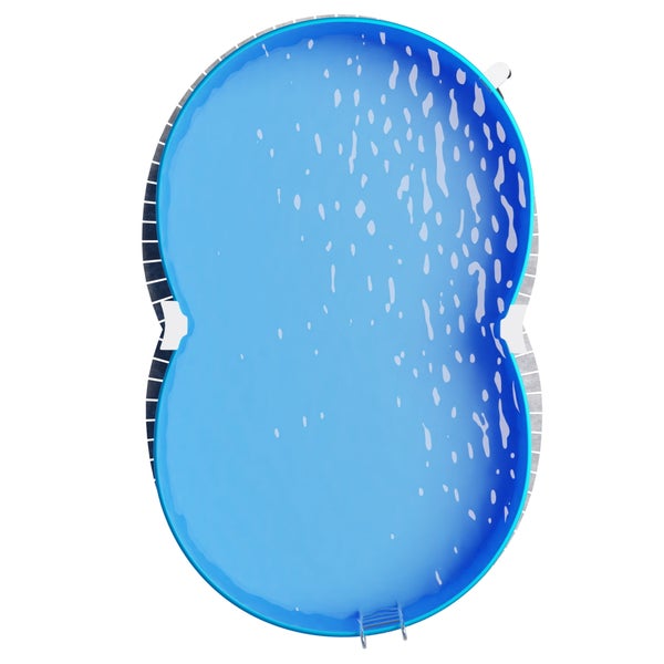 Aufblasbarer Pool in Achtform mit Leiter.