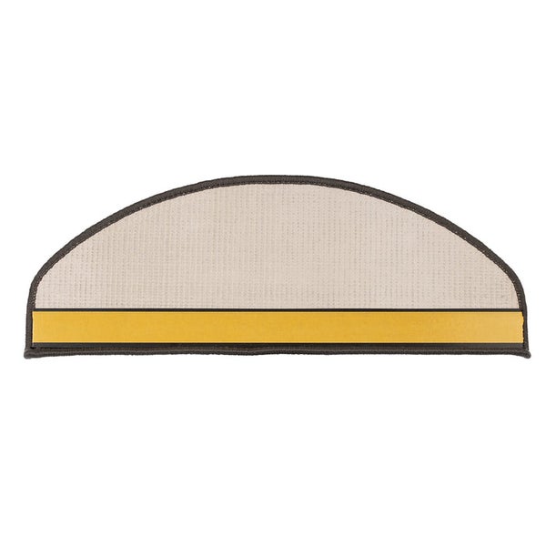 FLOORDIREKT Stufenmatte aus Sisal - Pure Nature - Umkettelt & Selbstklebend - Grau 23,5 x 65 cm - Halbrund